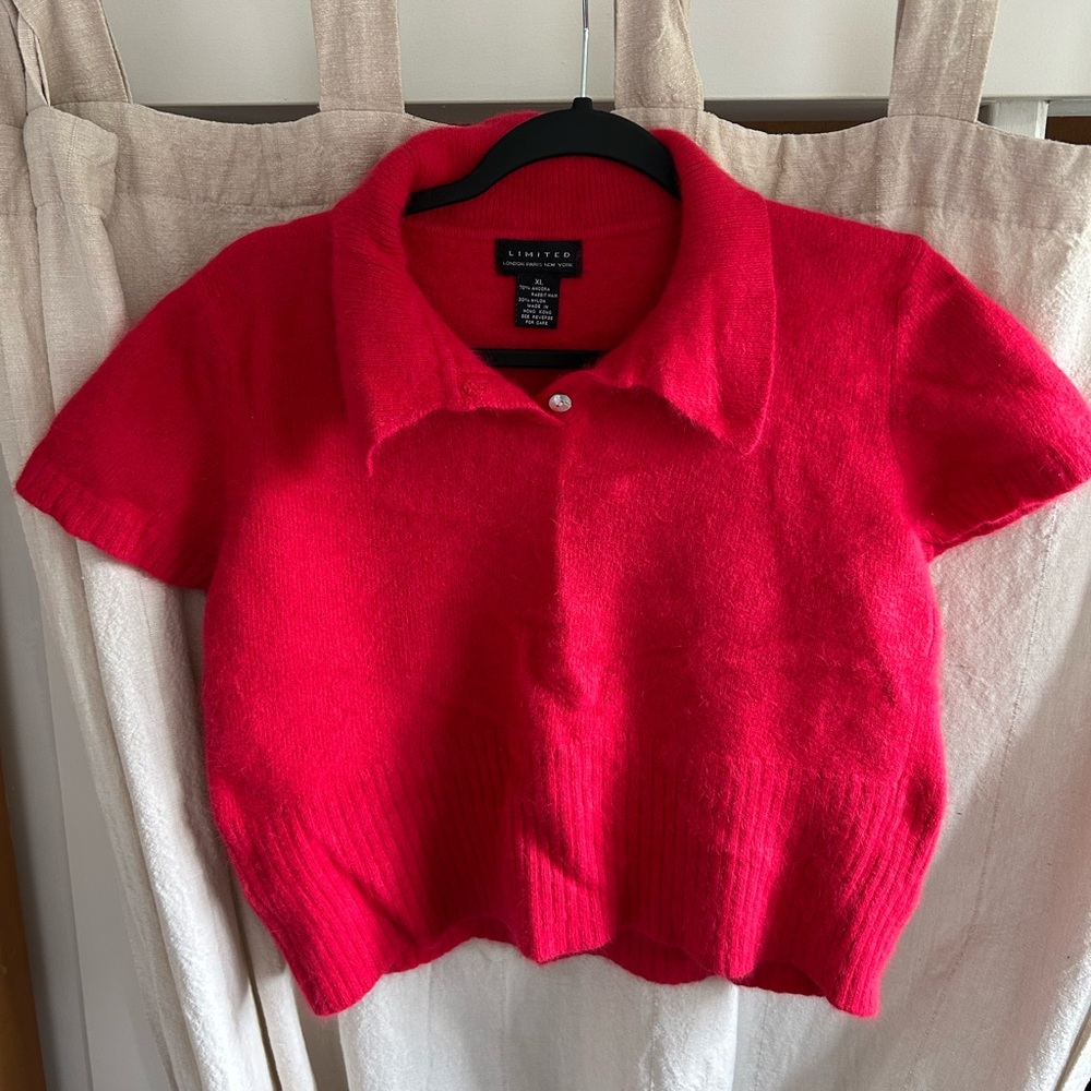 Red angora shirt, Brand is Limited, size XL